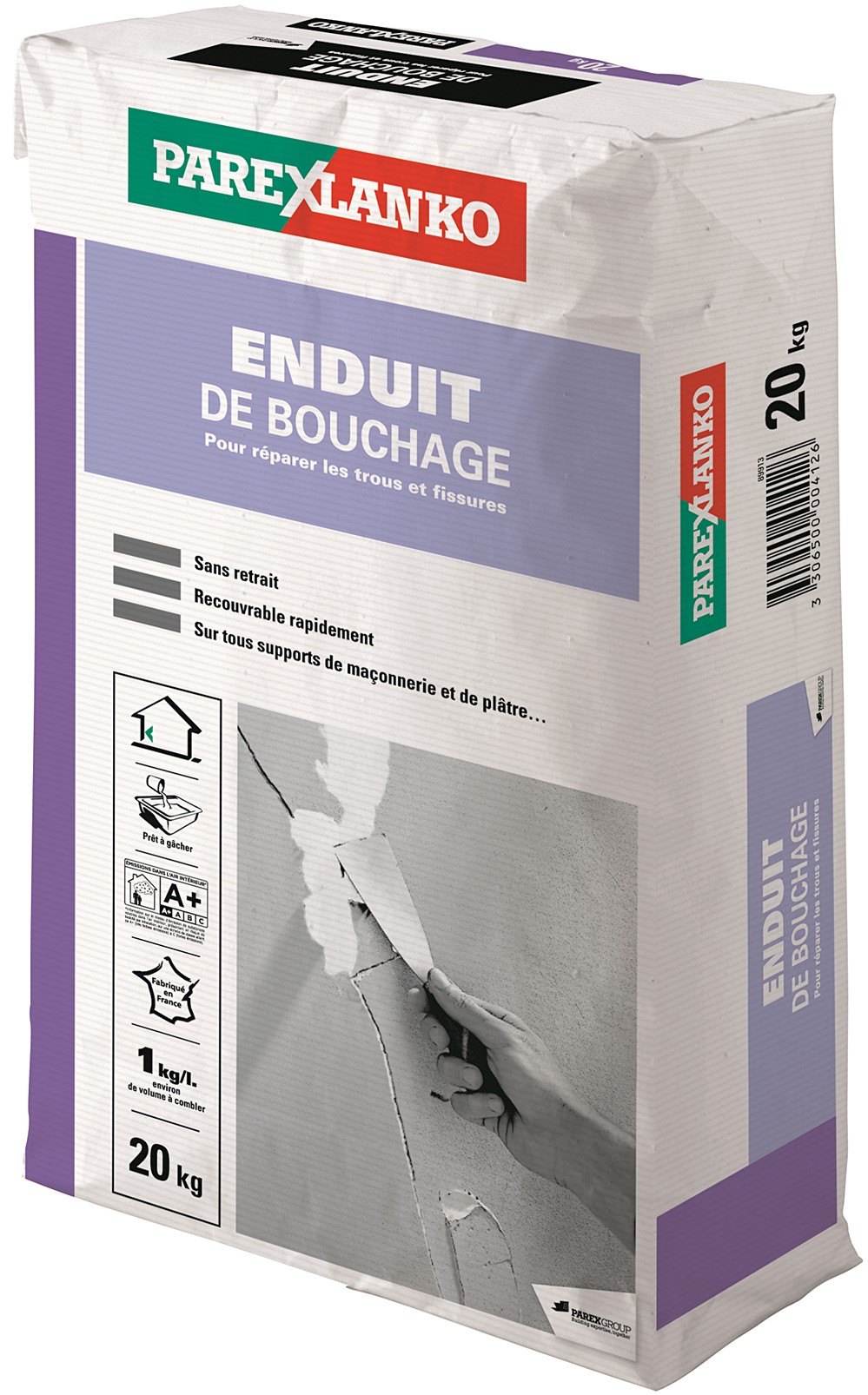 Enduit de rebouchage mural intérieur 20kg - PAREXLANKO